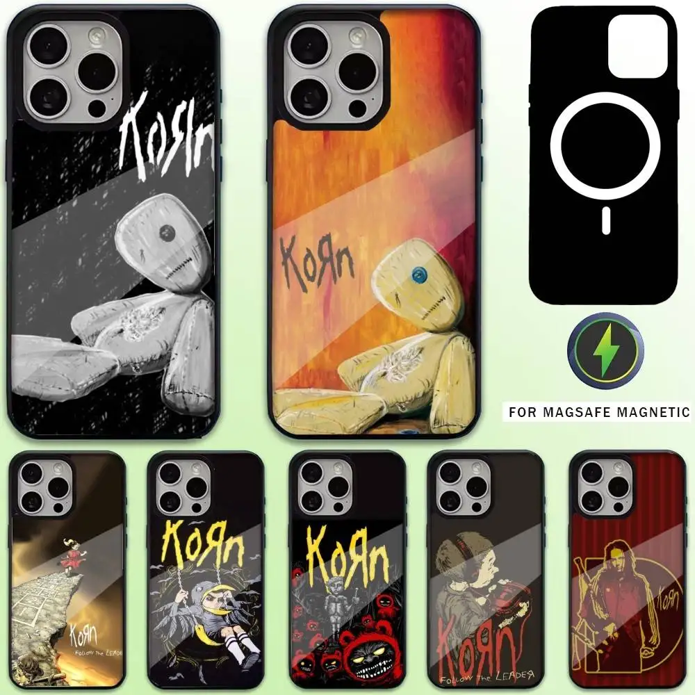 

K-KornS Rock Band Phone Case For iPhone17,16,15,14,13,12,11 Plus,Pro Max Magnetic For Magsafe Wireless Charging
