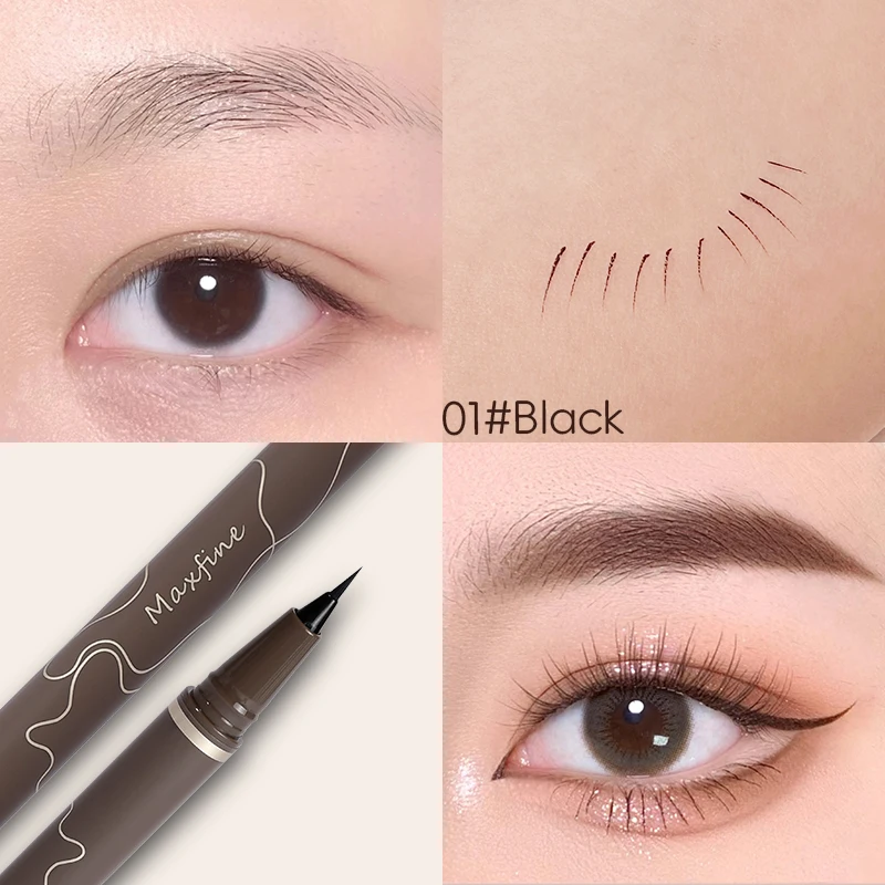 Slim Liquid Eyeliner Pen Ultra Fine Tip เรียบเนียนและไม่ง่ายแยกแห้งเร็วกันน้ํากันเหงื่อไม่ง่าย Smudge