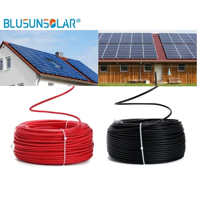 Cable Solar fotovoltaico de 1 metro y 1500V, Cable rojo y negro de un solo núcleo de 4mm, 2/6mm2, 12/10AWG, cubierta de cobre estañado XLPE para paneles PV