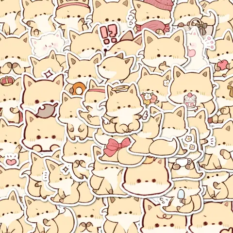 48 sztuk samoprzylepnych naklejek Little Fox może być używanych do szafek ściennych i innych dekoracji na imprezę, małych naklejek na imprezę