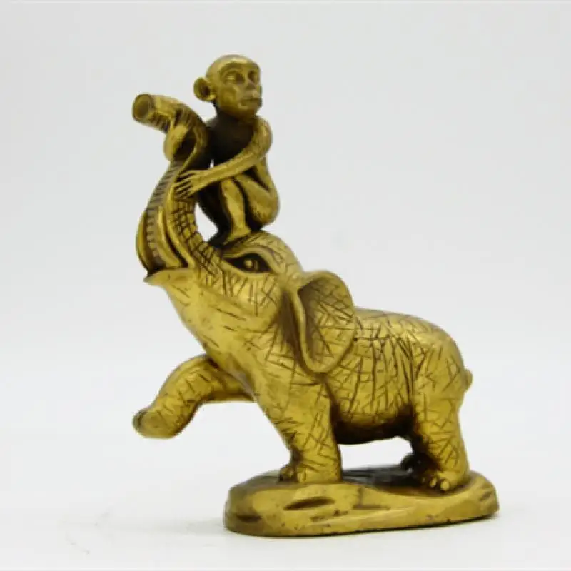 

Bronze Ornament Feng Shui Elephant Monkey Home Office Desk Living Decoration Brass Metal Craft Decor Room Decor Home Accessories