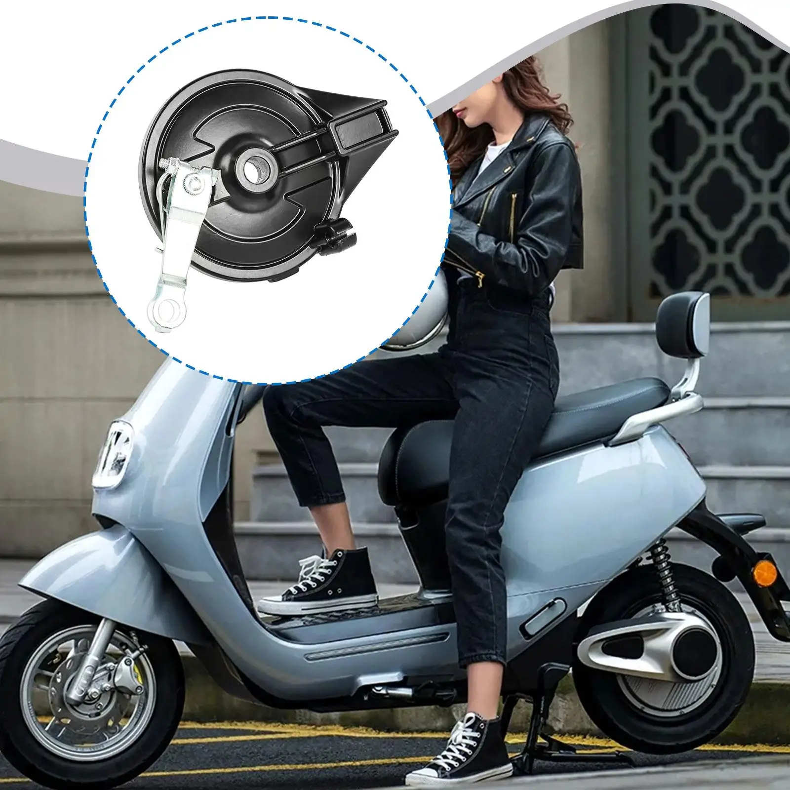 

Electric Bikes Drum Brake Assembly 16 Hole Rear Wheel Brake Repair Replaces Parts, Components Right Mounted