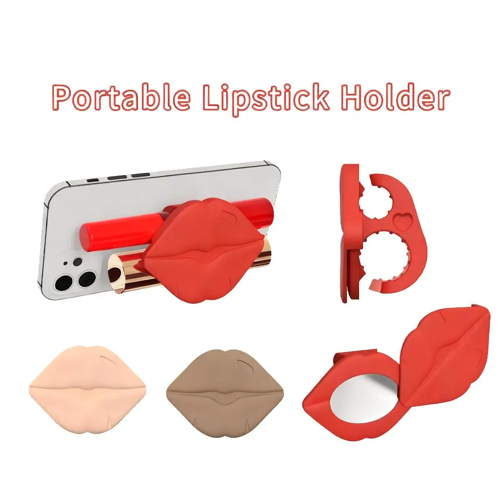 

Прочная силиконовая розетка для телефона в форме губ с сенсорным зеркалом, держатель для телефона, безопасная расширяющаяся подставка для безымянного пальца