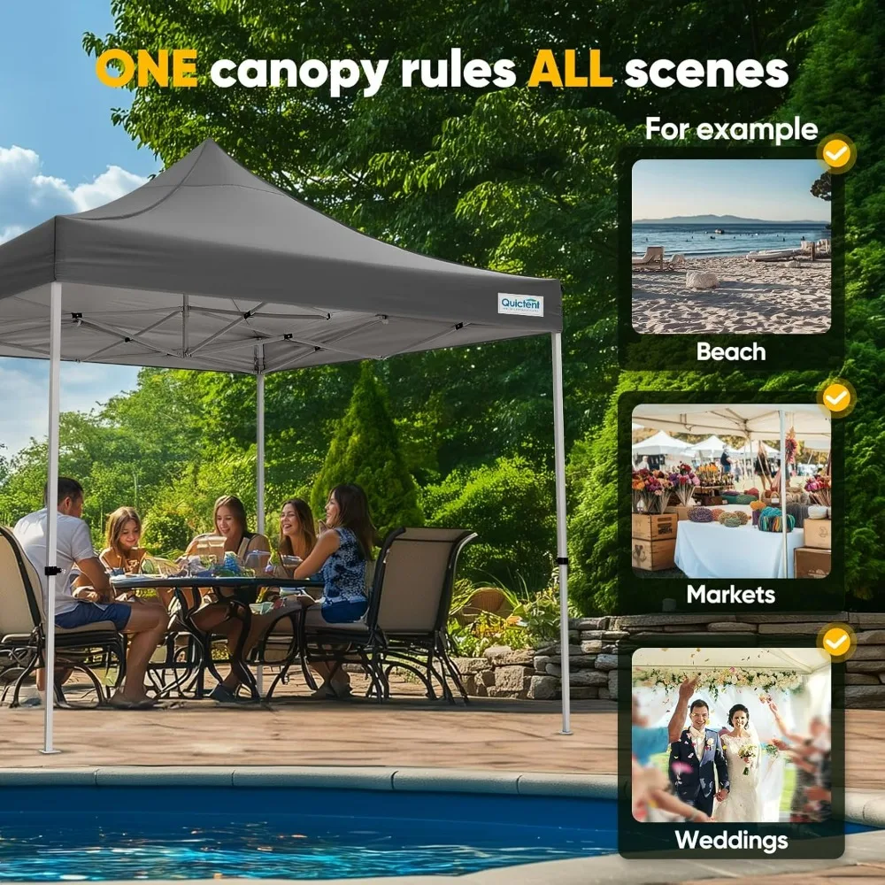 

Heavy Duty Pop up Canopy Tent, Commercial Grade Instant Shelter with Wheeled Bag for Outdoor, Beach, Parties, Markets