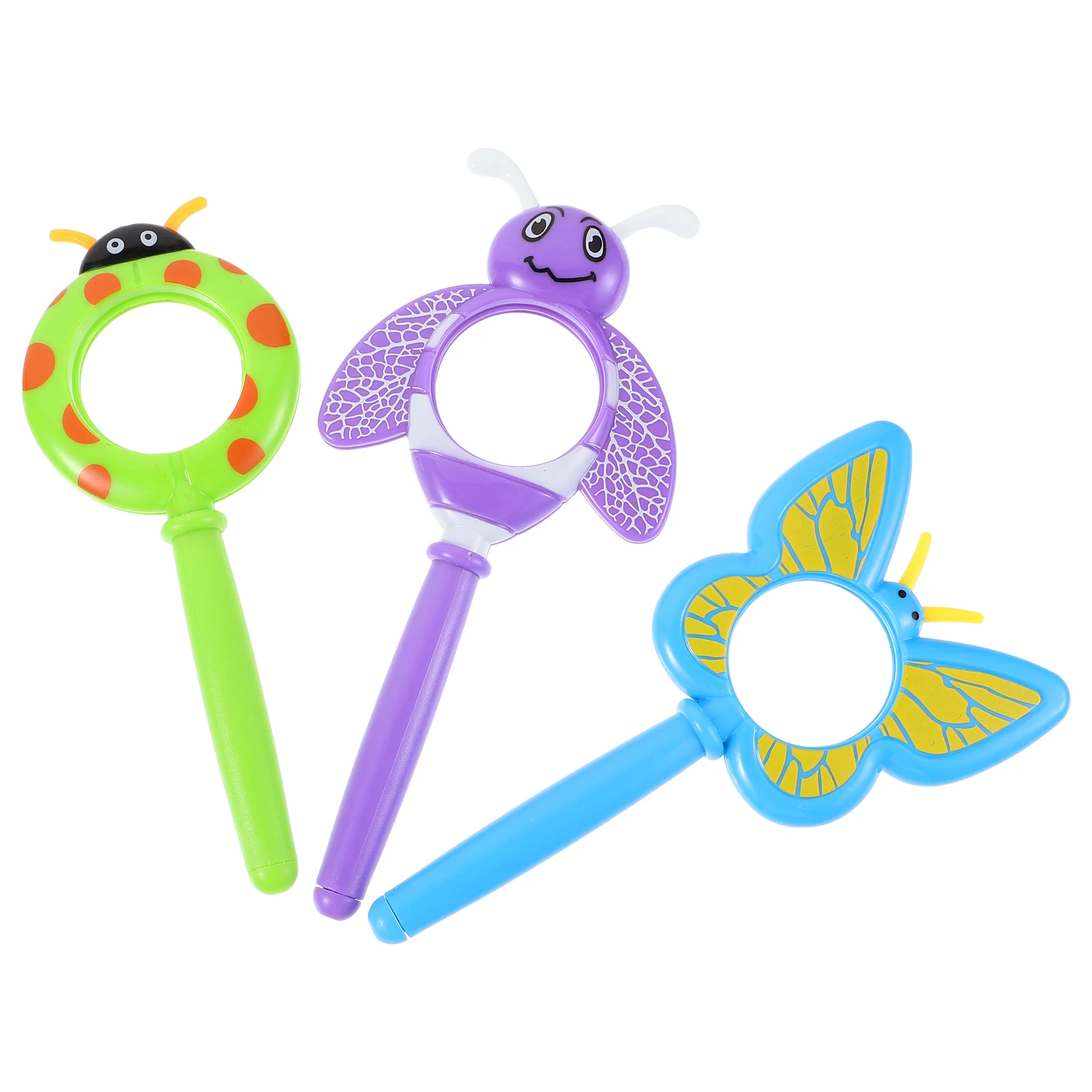 3 pçs lupa portátil crianças inseto lupa ferramenta de observação de plástico hd mini microscópio para biologia ferramenta de aprendizagem bonito