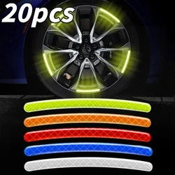 20Pcs Car Motorcycle Wheel Hub Reflective Stickers Cars Decorative Stripe Tape Stickers Car Decal Auto Exterior Accessories