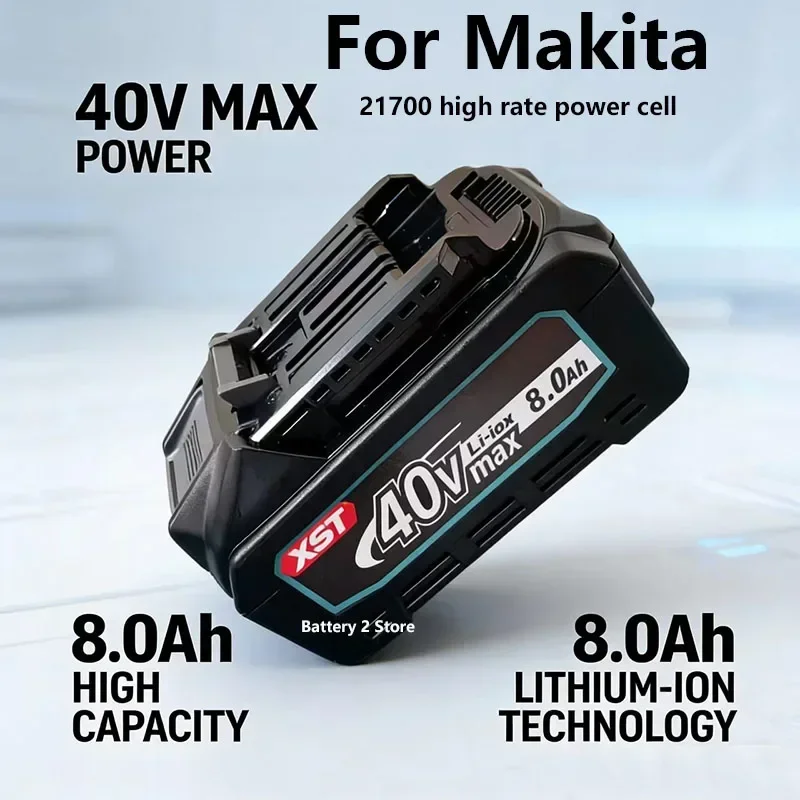 for Makata 40V Max XGT 8Ah rechargeable lithium-ion battery suitable  battery and 40V BL4025, BL4040 BL4050 power tool batteries