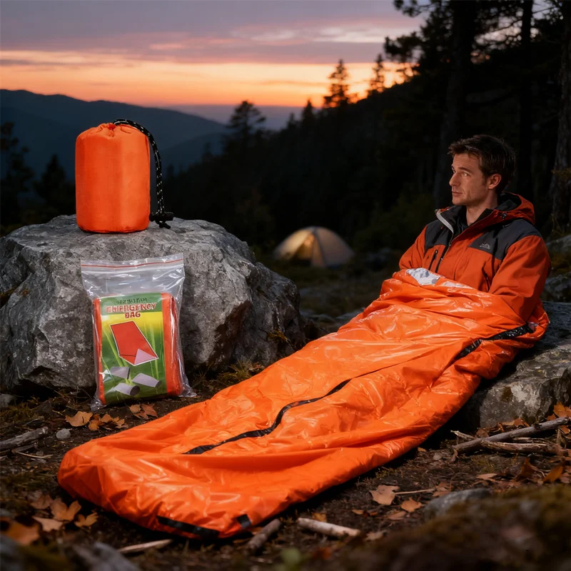 حقيبة Bivvy الاحترافية الجديدة للطوارئ، حقيبة نوم مايلر للبقاء على قيد الحياة مقاومة للماء، ملجأ حراري خفيف الوزن لحالات الطوارئ الخارجية