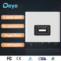 DEYE 5KW 6KW On Grid Inverter SUN-5/6K-G05P1-EU-AM2 230VAC Single Phase 2 MPPT Low Start Up Voltage Of 80V Solar Charger