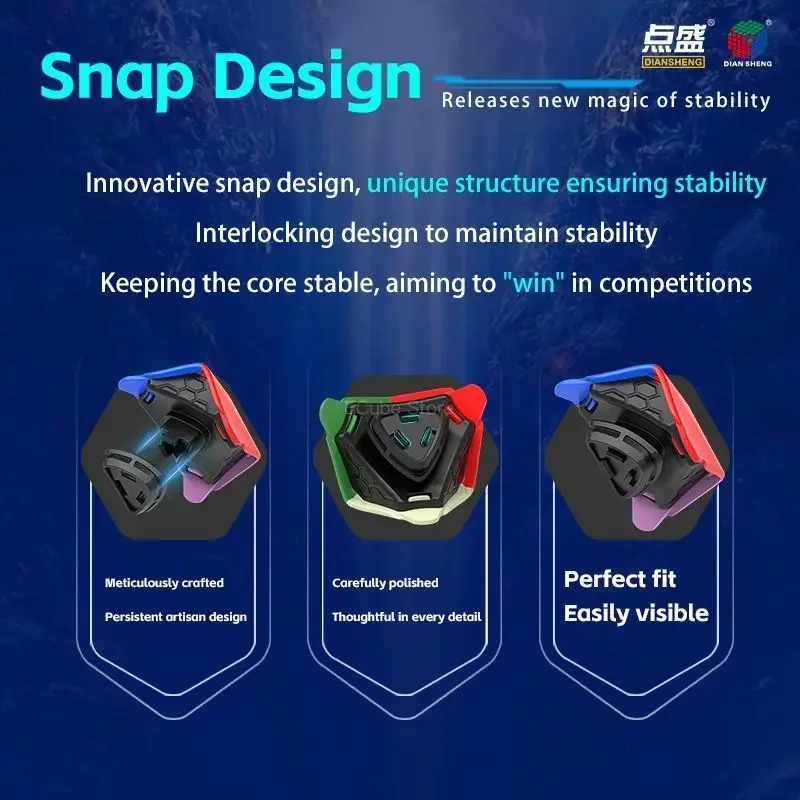 [ECube] DianSheng Galaxy Kilominx Cubo magico magnetico senza adesivo 2x2 Megaminx Speed Puzzle giocattolo per bambini