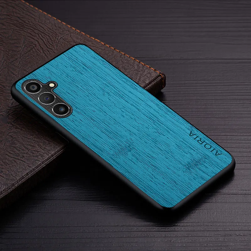 Case for Samsung Galaxy M35 M55 5G funda bamboo wood pattern Leather new phone cover Luxury coque for Samsung Galaxy M55 capa
