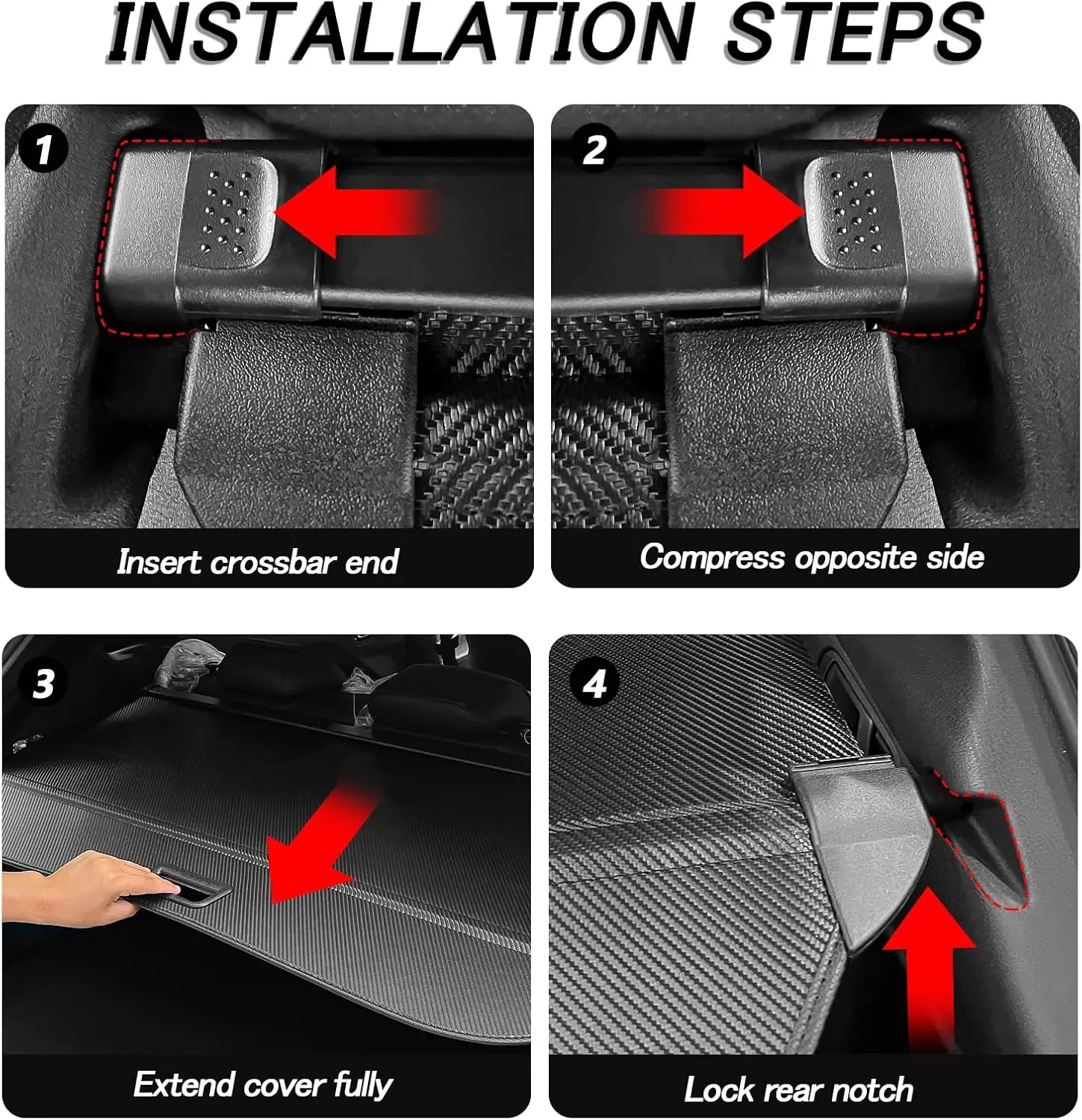 غطاء البضائع لملحقات 2019-2025 غطاء صندوق السيارة القابل للسحب غطاء أمان صندوق السيارة الخلفي الأسود غطاء حماية مقاوم للماء للبيع