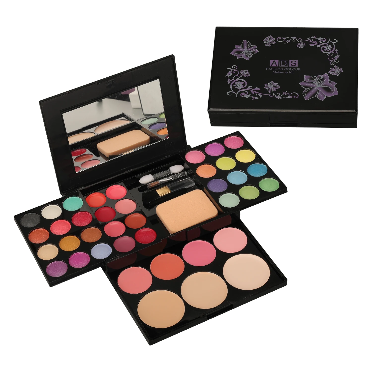 ADS 6328 Piastra per ombretto per trucco Set per trucco in polvere per rossetto con piastra per ombretti a 39 colori