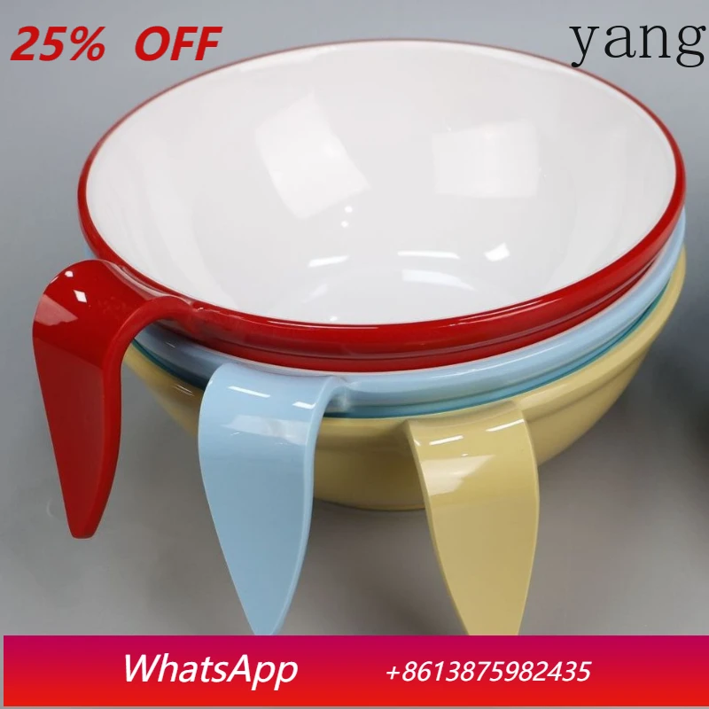 

LMM curved handle with hand handle bowl rice noodles rice noodle porridge creative soup bowl commercial