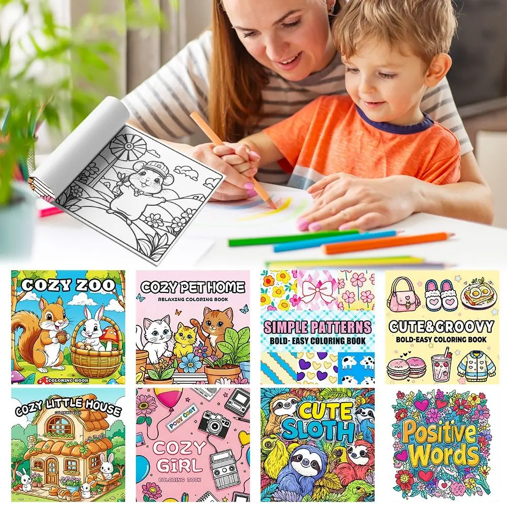 كتاب تلوين كرتوني لطيف، كتاب رسم جرافيتي تعليمي لتخفيف التوتر، لعبة رسم مونتيسوري للبالغين والمراهقين