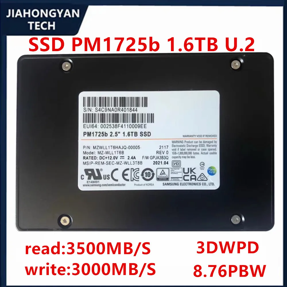 الأصلي لسامسونج PM1725B 1.6T U2 NVME PCIE العلامة التجارية الجديدة المؤسسة SSD محرك الحالة الصلبة