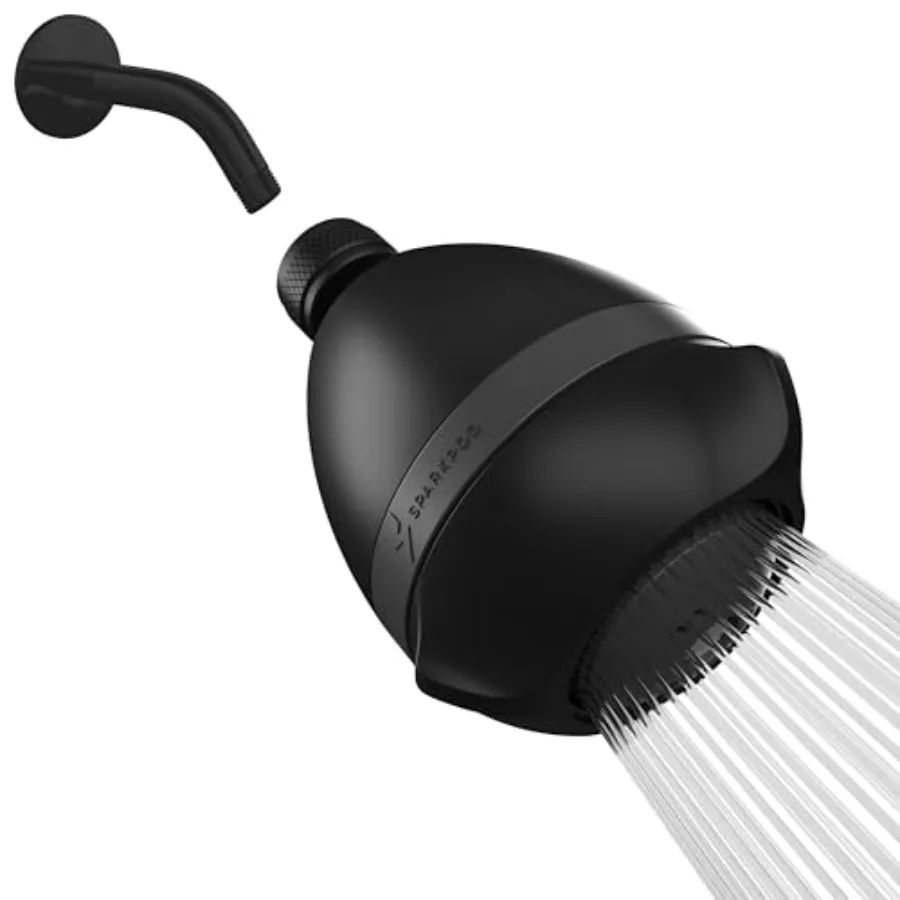 

3 Inch Power Pressure Boosting Shower Head with Shower Arm - Shower Water Pressure Booster - High Pressure Shower Heads for Low
