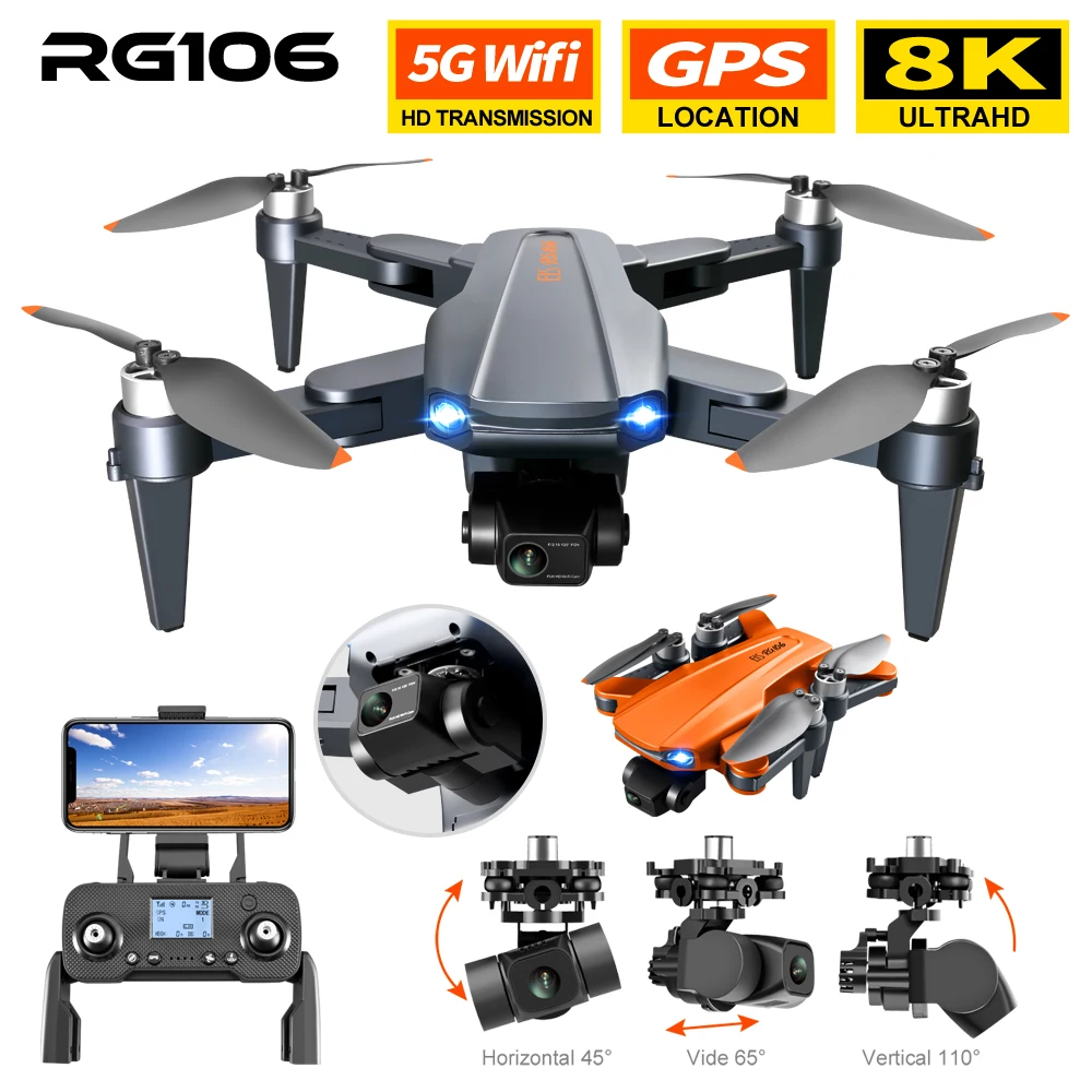 RG106 / RG106Pro Drone 4K Profesional With HD Camera 5G WiFi GPS 3-Axis Anti Shake Gimbal Quadcopter Brushless Motor Mini Dron