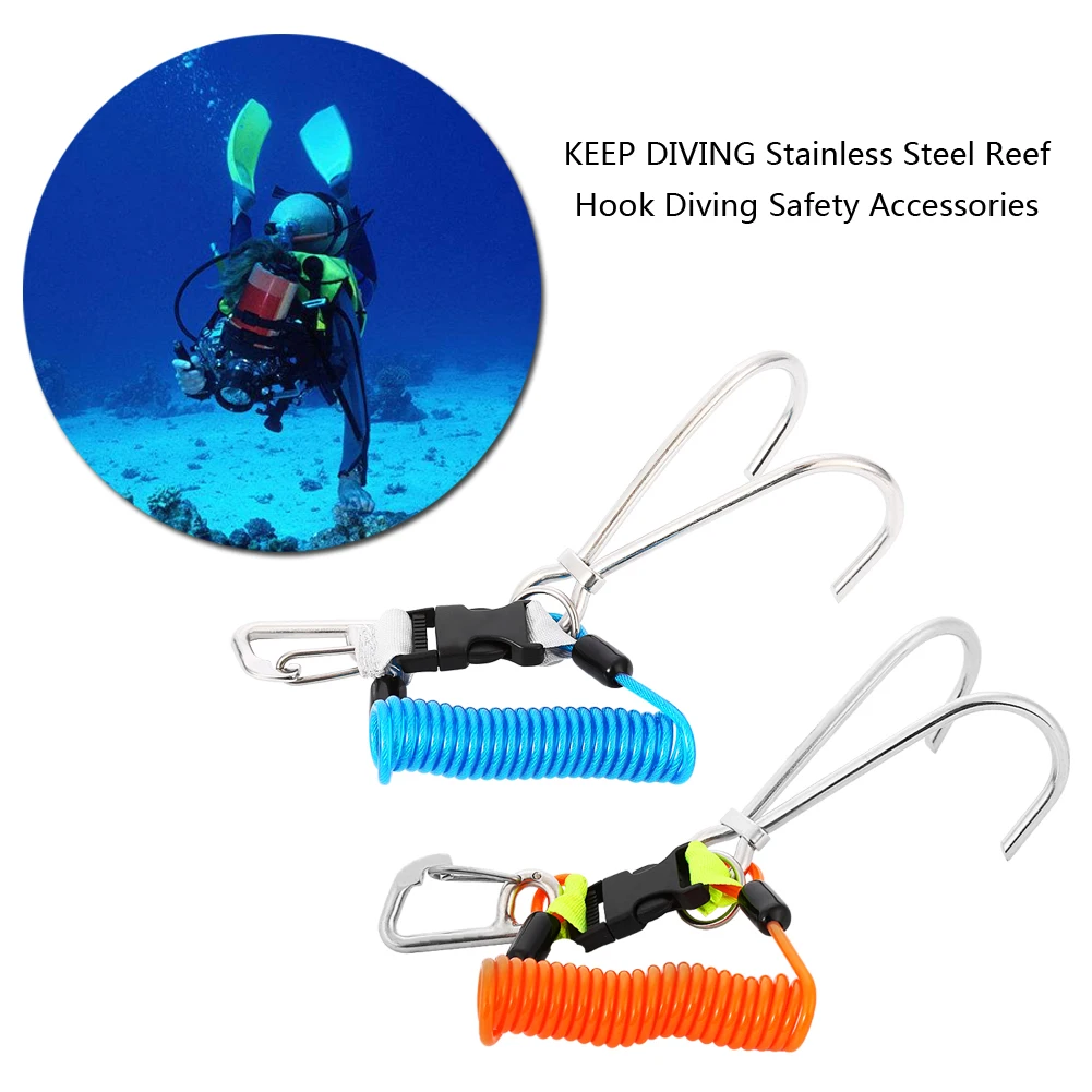 

Крюк для дайвинга KEEP DIVING, крюк для рифов из нержавеющей стали, аксессуары для безопасности при дайвинге, двойной крюк для рифов