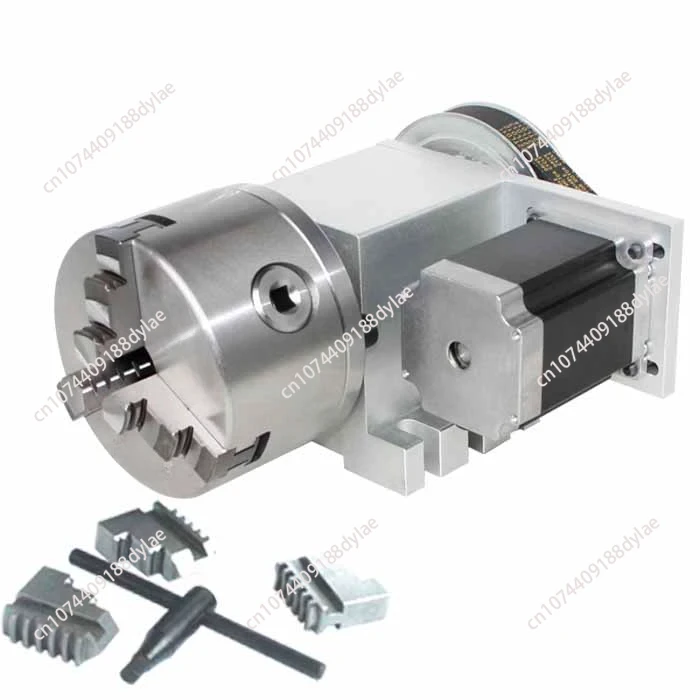 Indexing Head 3/4 Jaws 130MM Chuck CNC A 4th Axis Rotary Axis NEMA34 86 Stepper Motor for CNC Engraving Machine