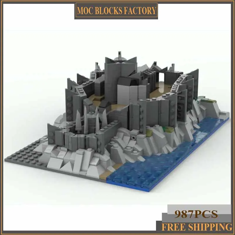 

Популярная модель фильма Moc, строительные кирпичи, замок Dragonstone, технология, модульные блоки, подарки, рождественские игрушки, наборы «сделай сам», сборка