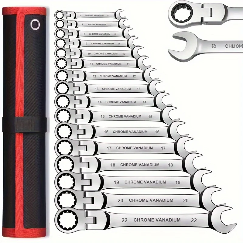 

Double-Head Quick Wrench Set Multifunctional Adjustable Manual Operation Vanadium Chrome Steel Material for Car Maintenance