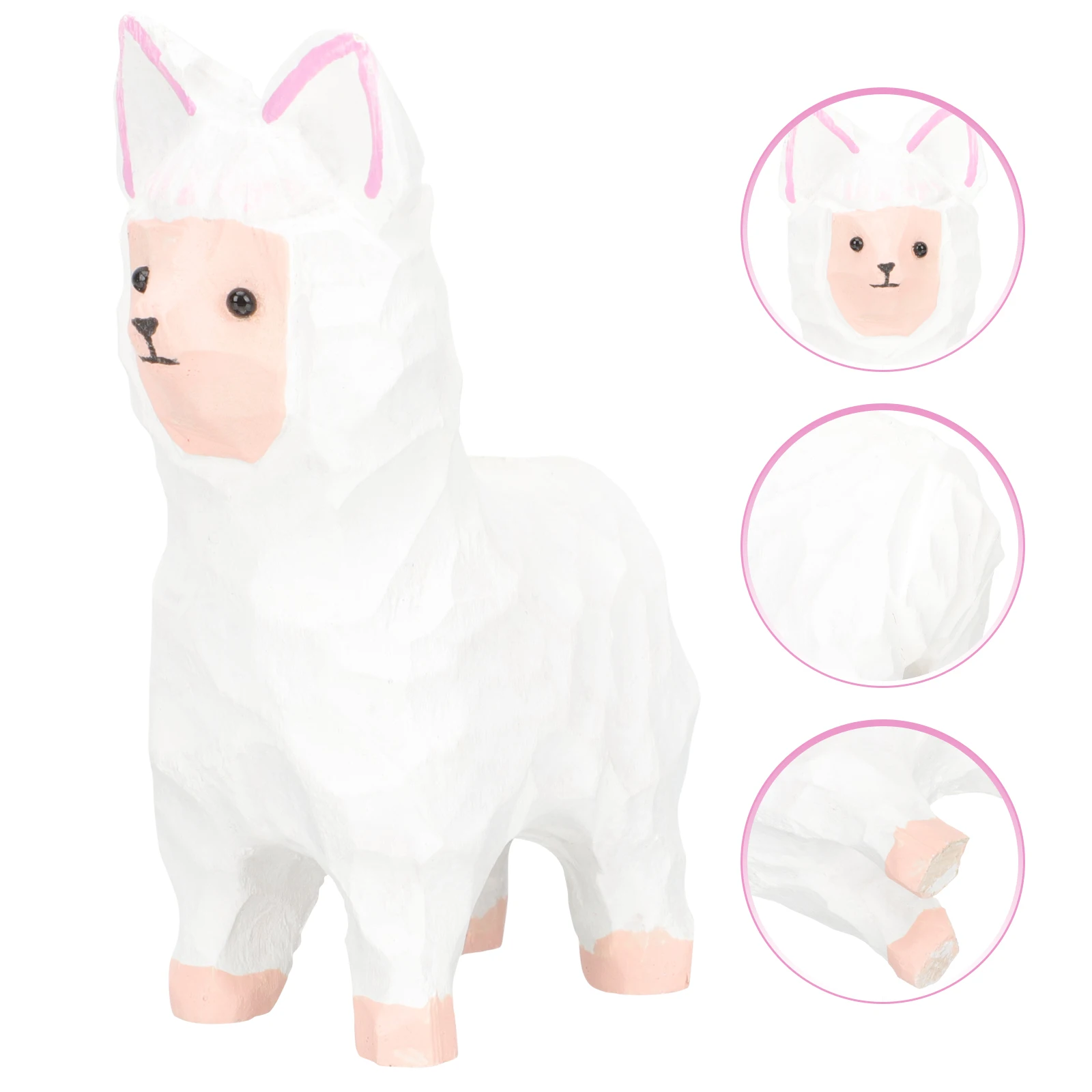 

Wooden Alpaca Small Carved Animal Home Small Wooden Ornaments Office Decor Gift For Family Friends Unique Craft Wood Ornament