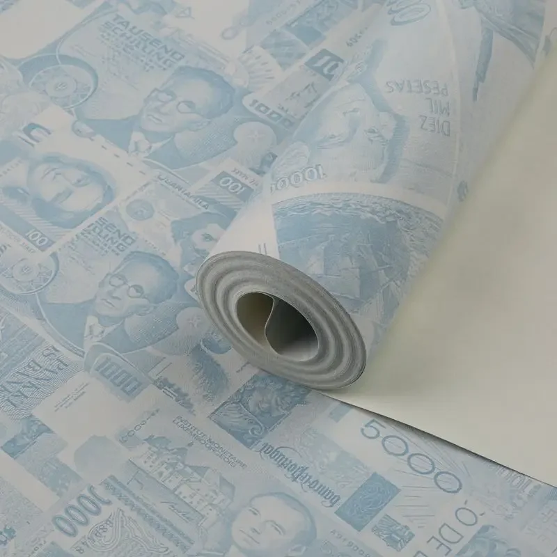 

Персонализированные долларовые газетные обои для гостиной, столовой, отеля, магазина одежды, абстрактные простые ретро сине-зеленые обои