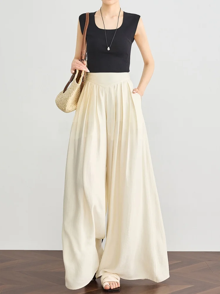 

Брюки Falin Dync Aesthetic с широкими штанинами, высокой талией, из тонкой сетки, женские, летние, удлиненные до колена, в стиле юбки