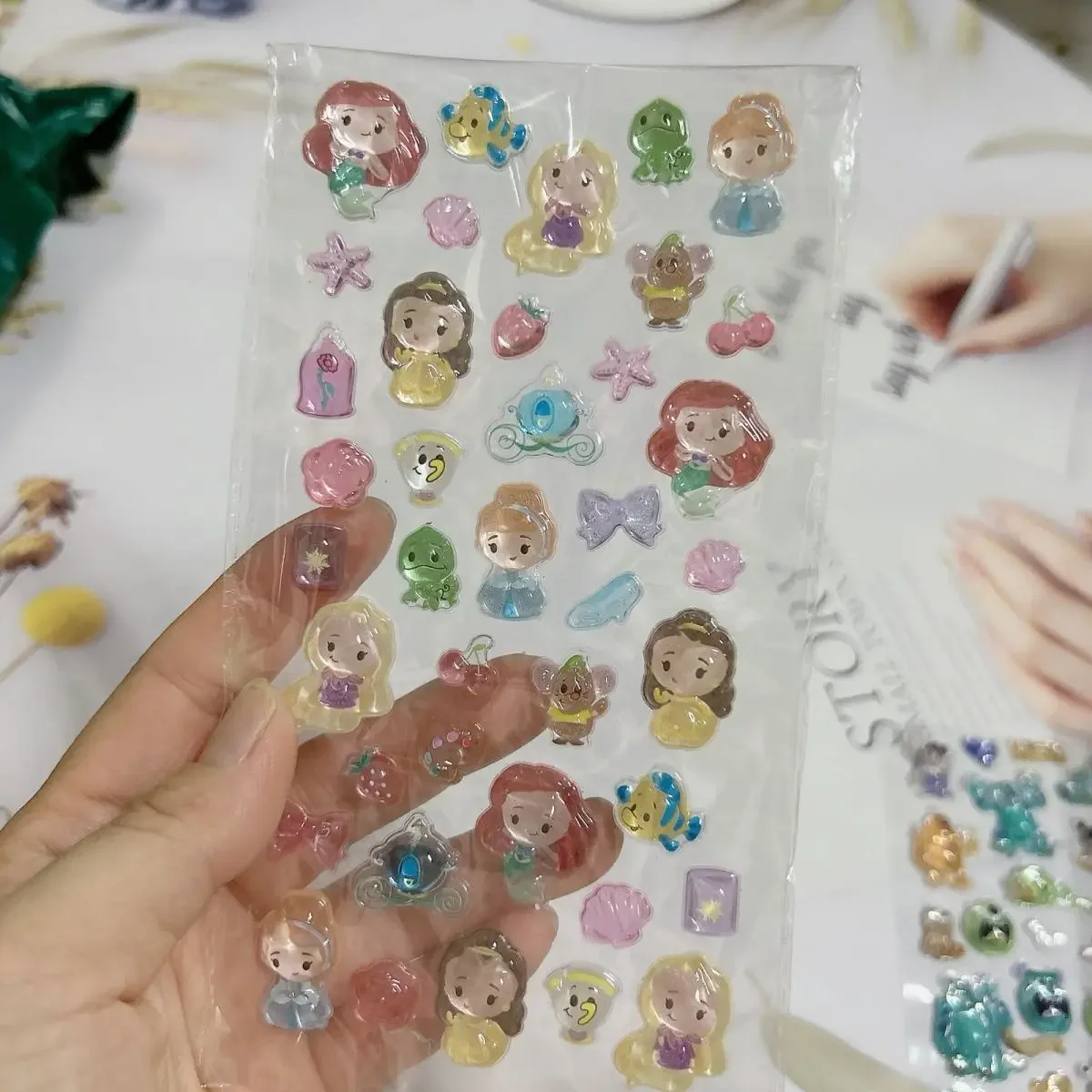 جديد ديزني حورية البحر الكرتون ثلاثية الأبعاد هلام التصحيح ملصق يدوي الصنع الفتيات الحالات الهاتف اكسسوارات الثلاجة ملصق الإبداع مكافأة لعبة #1