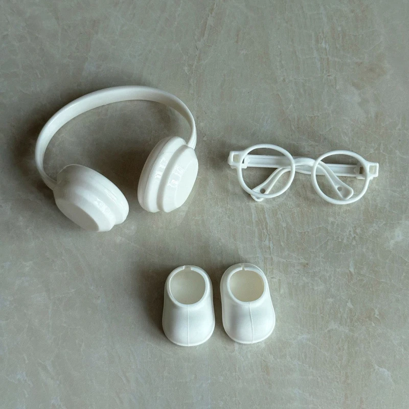 3Pcs/set Dollhouse Clothing Accessories - Mini Glasses Shoes Headphones DIY Accessories For 15-17cm Dolls Kids Decor Toys Gifts