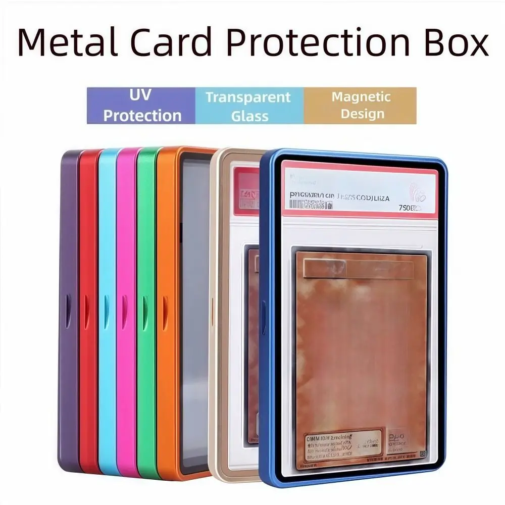 

Aluminium Frame BGS 35PT Graded Cards Protector Transparent Double-sided Glass Card Protective Case UV Protection Durable