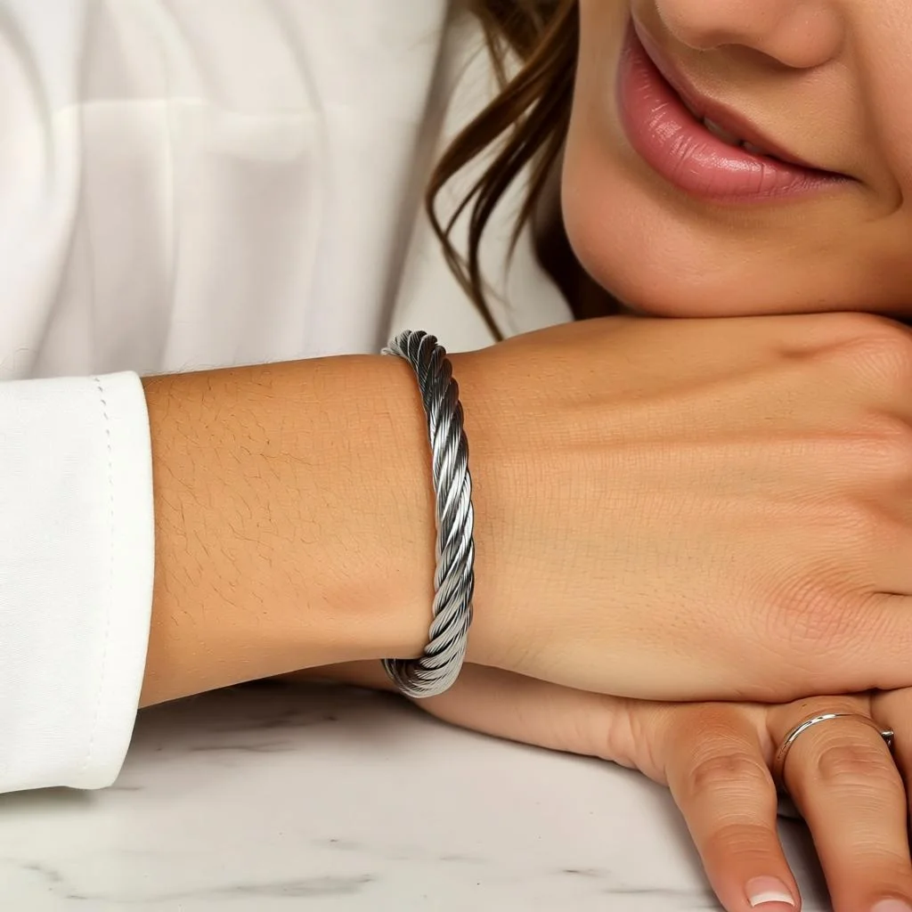 Bracelet en acier inoxydable pour hommes et femmes, 8mm, bijoux à la mode