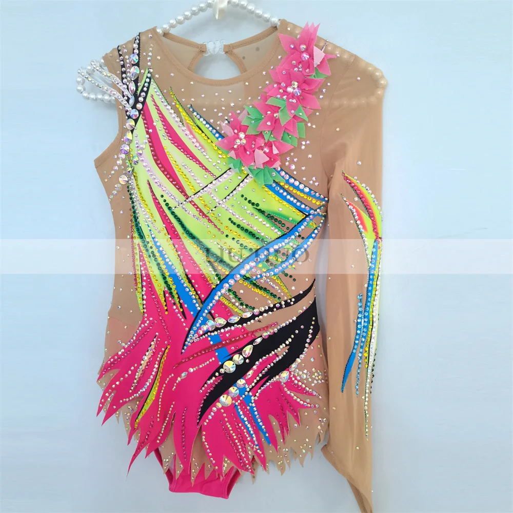Maillot de Gimnasia Rítmica LIUHUO Personalizable para Mujer, Niña, Adolescente, Disfraz Infantil, Vestido de Patinaje para Competición, Manga Única
