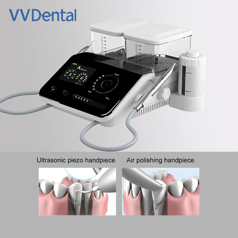 VVDental VRNQ6 Ultrasonic Polisher Sandblaster Periodontal Therapy Instrument 6 In 1 Scaling Polishing Airflow Teeth Cleaning