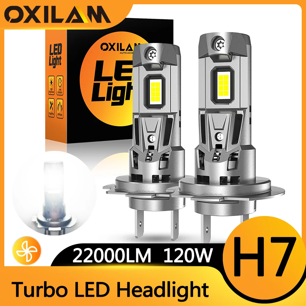 2 sztuki 120W H7 Żarówka LED H4 H8 H11 9005 9006 9012 Reflektor wysokiej mocy Turbo CSP Chips Światła LED do samochodu H7 Lamp 22000LM 6500K 12V
