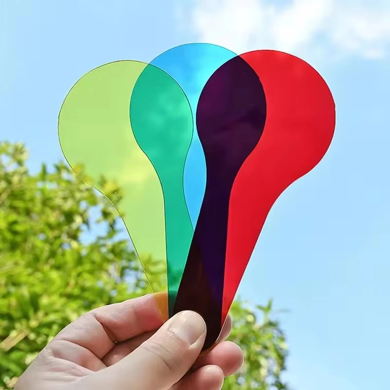 6PCS/Set Transparent Color Mix Paddle Color Filter Board Indoor Outdoor Science Observation Props School Class Rewards Gifts