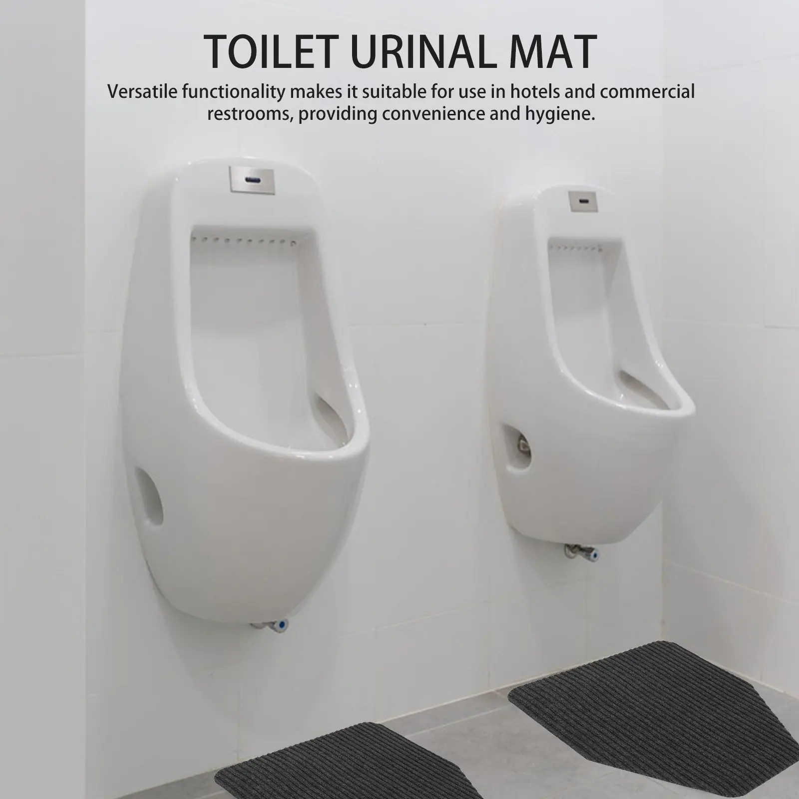 

Bathroom Urinal Floor Mat Mens Absorbent Non-Slip Grooved Texture Urine Splash Guard Easy Clean for Home Hotel Office Public