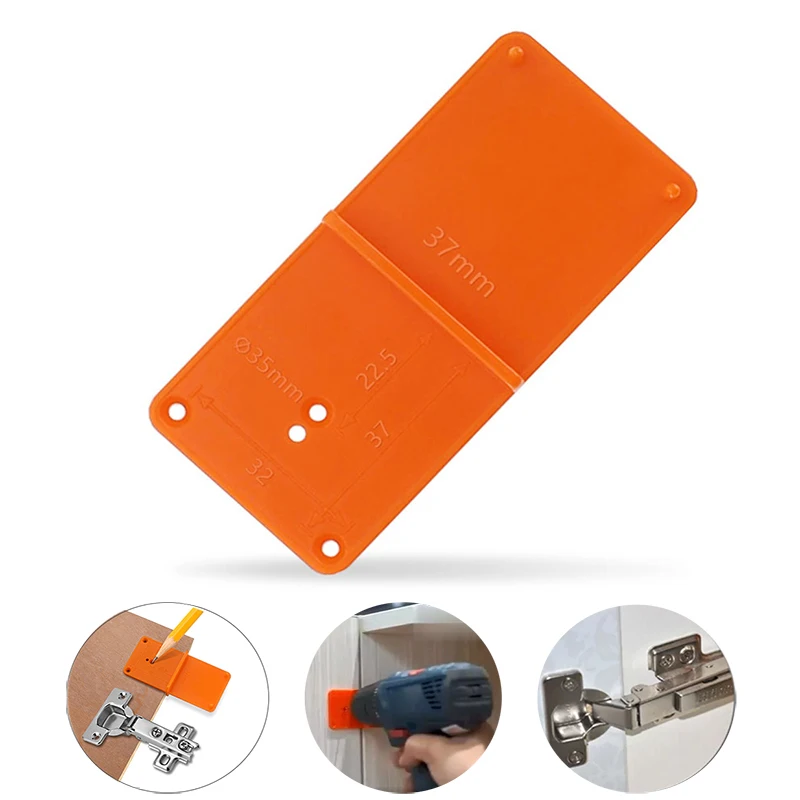 

35/40mm Woodworking Punch Hinge Drill Hole Opener Locator Guide Hinged Cutout Locator Door Cabinets DIY Woodworking Tool