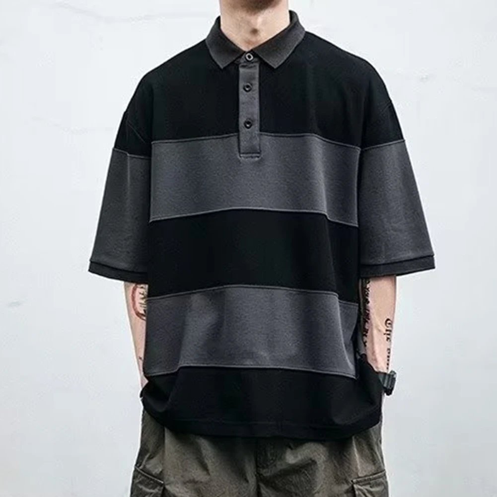 Colorblock Tee Men Casual T-Shirts Brand New Item Daily Casual Wear Holiday Wear Men's All-match Clothing M Casual Outfits