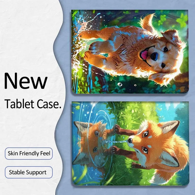 

Cute Fox Drink Water For Xiaoxin Lenovo Tab P12 Extreme Legion Y900 Idea Pro GT 12.1 2025 Foldable Tablet Case Gift