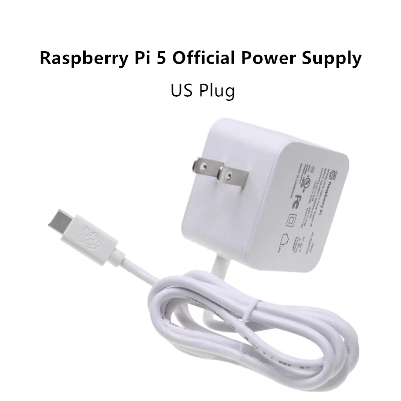 Official Power Supply Pi5 US PLUG/ UK PLUG/ EU PLUG for Raspberry Pi 5 Control Board