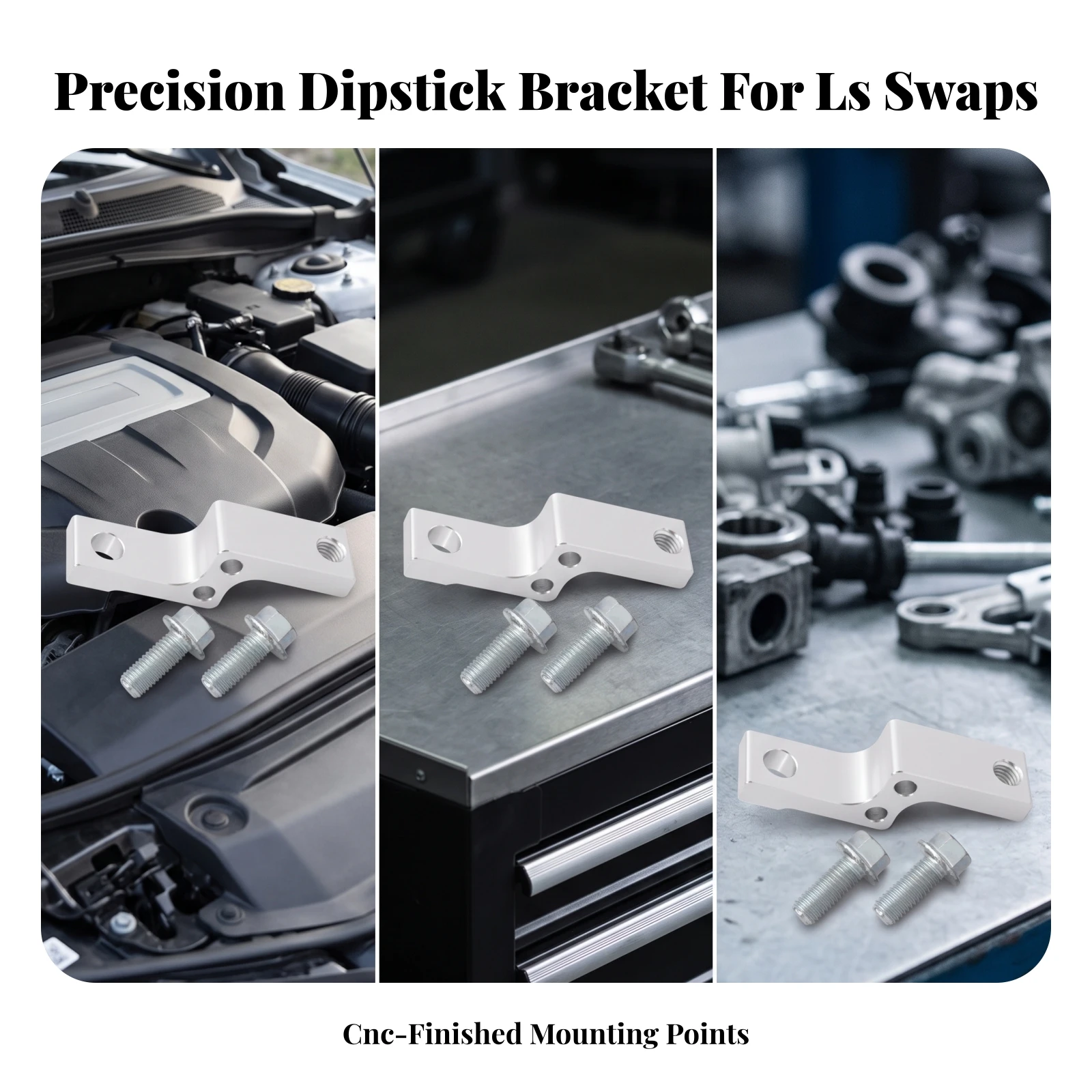 LS Swap Transaxle Dipstick Bracket Brand New Transaxle Dipstick Adapter Bracket Machined Anti-Rust for Car Builders - view 5