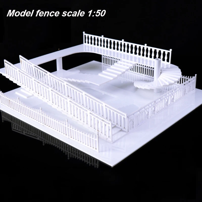 

Scale 1:50 Miniature Simulation Fence Model ABS Building Diy Materials For Making Architecture Stair Railing Scene Layout 3Pcs