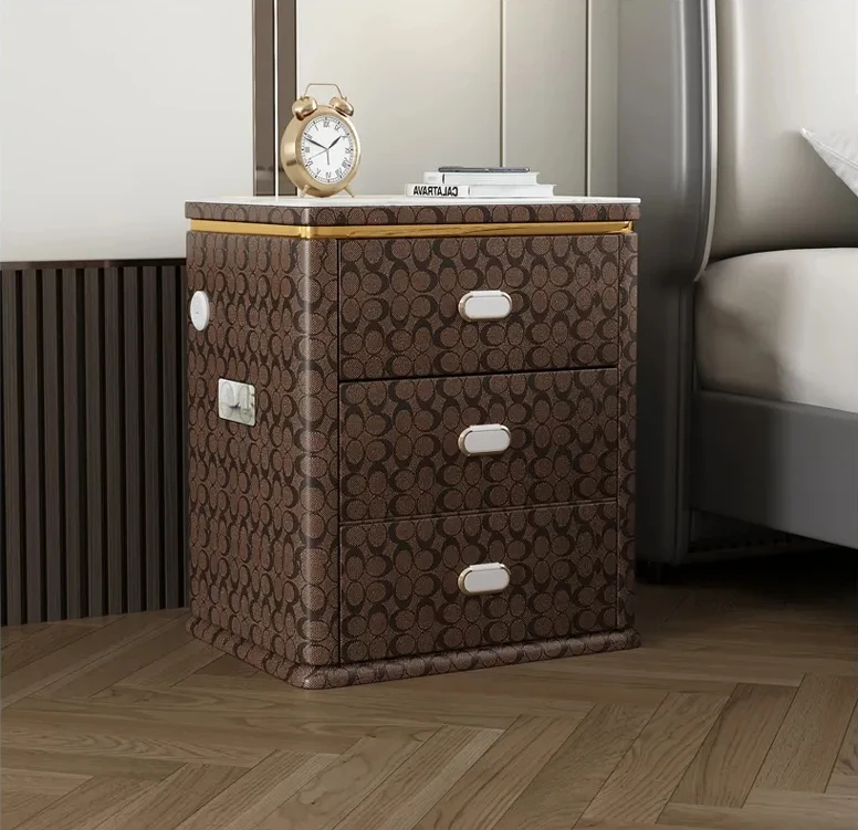 AIROW Smart Nightstand with Safe Box, Three‑Color LED & Wireless Function