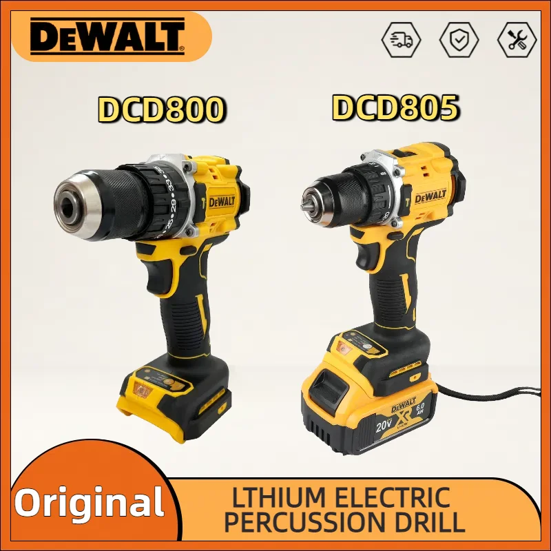 디월트 DCD800/DCD805 리튬 배터리 브러시리스 임팩트 드릴 무선 전동 드라이버 핸드 드릴 디월트 20V 배터리용