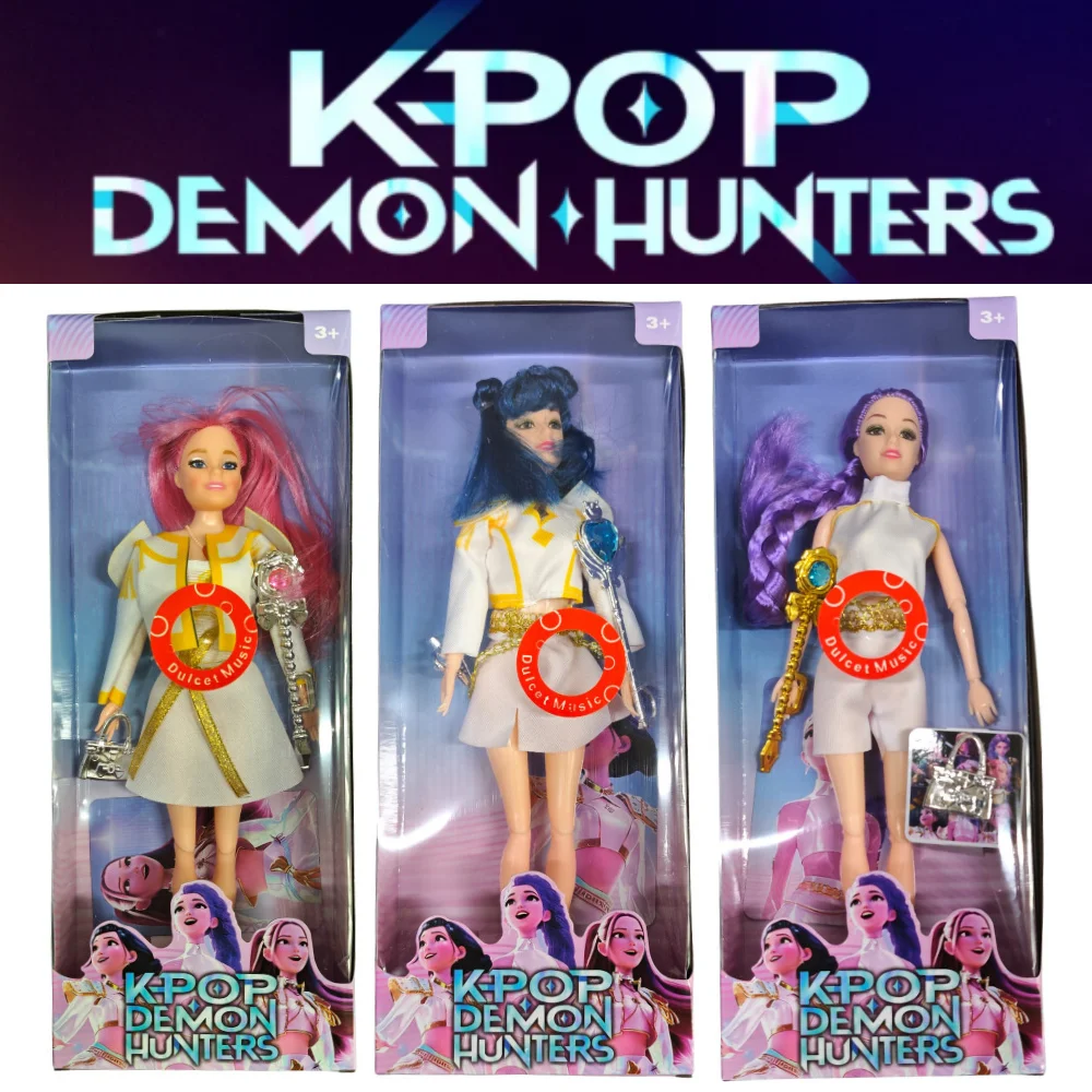 

Фигурки Kpop Demon Hunters — Rumi Mira Zoey, 3 упаковки с музыкой, пластиковые игрушки «сделай сам» для девочек 3+, коллекционный подарок Kpop