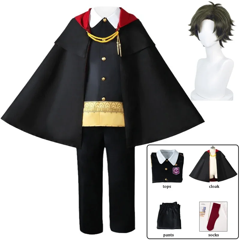 Disfraz de Cosplay de Damian Desmond, Disfraz de Cosplay de Spy Family, Peluca, Unisex, para Halloween, Comic-Con, Fiesta, Juego de Roles, Capa