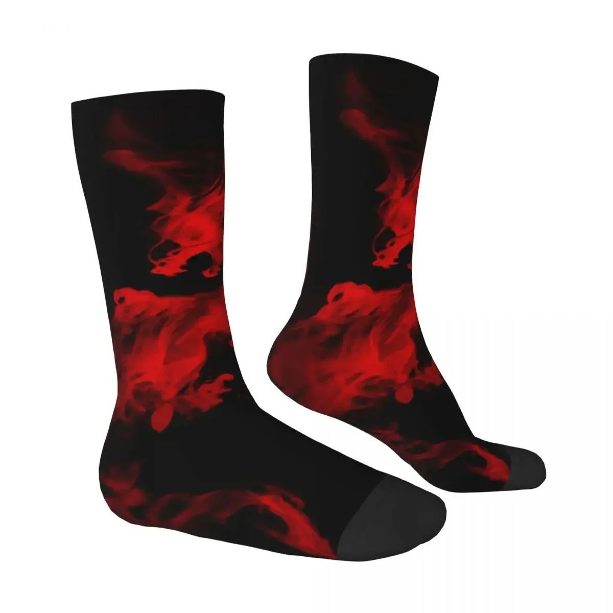 Happy Funny Men's Socks Red Smoky Dragon Retro Harajuku Hip Hop Novelty Seamless Crew Crazy Sock Gift Pattern Printed