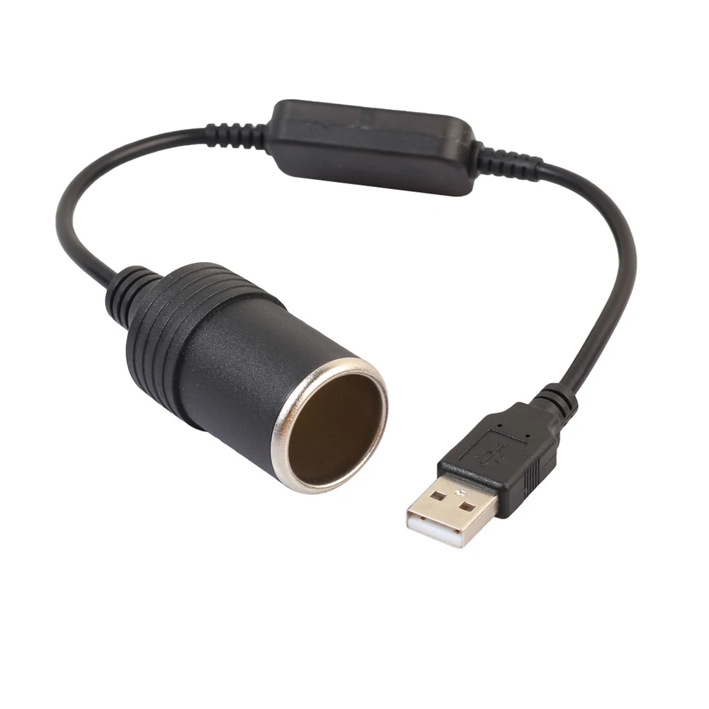 5V USB A Male To 12V Car Igniter Socket Female Cable Adapter Car Electronics Converter Accessories Car Powered Devices